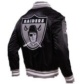 NFL OAKLAND RAIDERS RETRO CLASSIC MEN'S RIB SATIN JACKET